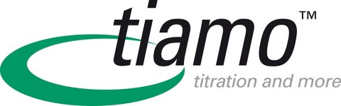 Logo Tiamo com o slogan 'Titration and More'.