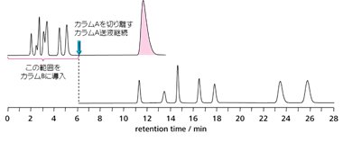 図3 カラムスイッチング法により得られるクロマトグラム