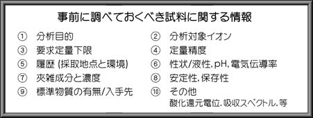 事前に調べておくべき試料に関する情報